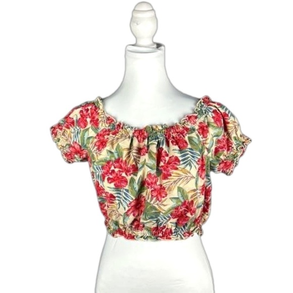 American Eagle Tropical Floral Crop Top - Picture 1 of 9